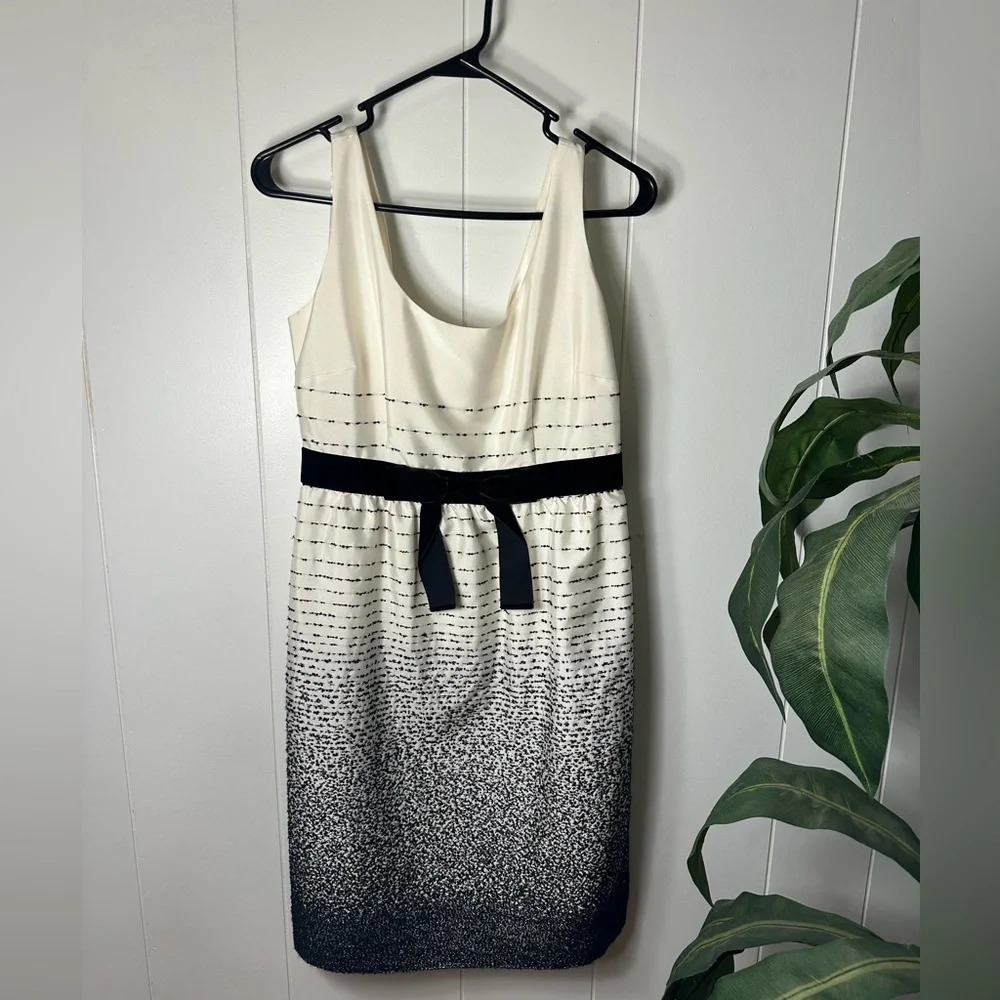 Kate Spade Trish Be Dazzled Cream Black Ombré Dress Size 6